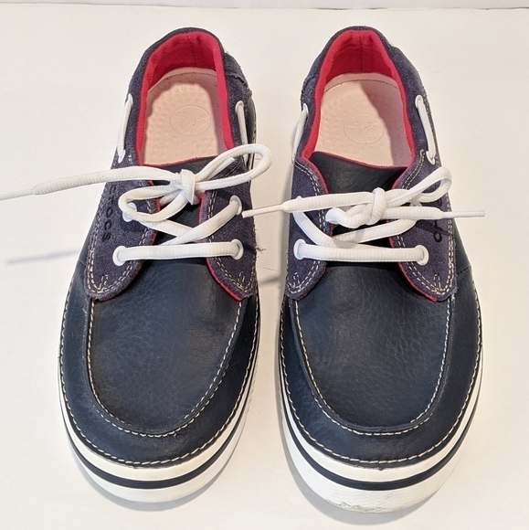 CROCS boys navy blue boat shoes size 6 - Picture 4 of 14